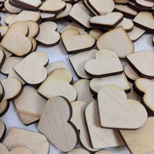 Choose Size and Qty - 3" to 5" - Wood Hearts, Wood Confetti Love Hearts- Rustic Wedding Decor- Table Decorations- Small Wooden Hearts