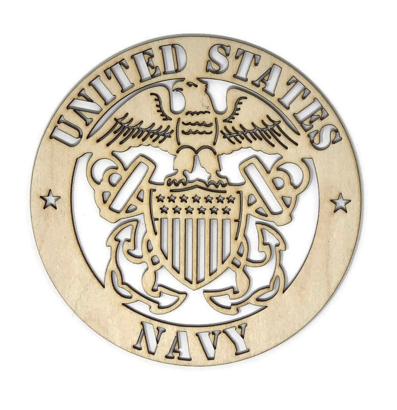 US Navy wall art laser cut sign gift idea army unfinished wood crafts…