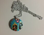 Feather Cover Button Necklace