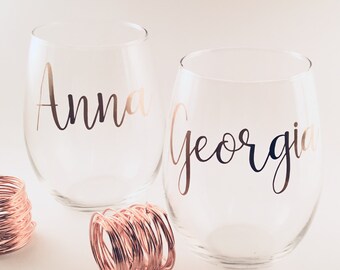 Personalised Wine Glass Decals wedding stickers bridesmaid proposal gift name stickers for glass wedding maid of honour proposal name decals