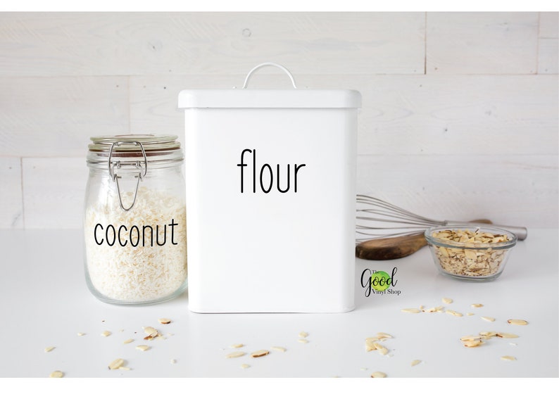 Pack Of 5 Or 10 Pantry Labels Kitchen Canister Vinyl Etsy