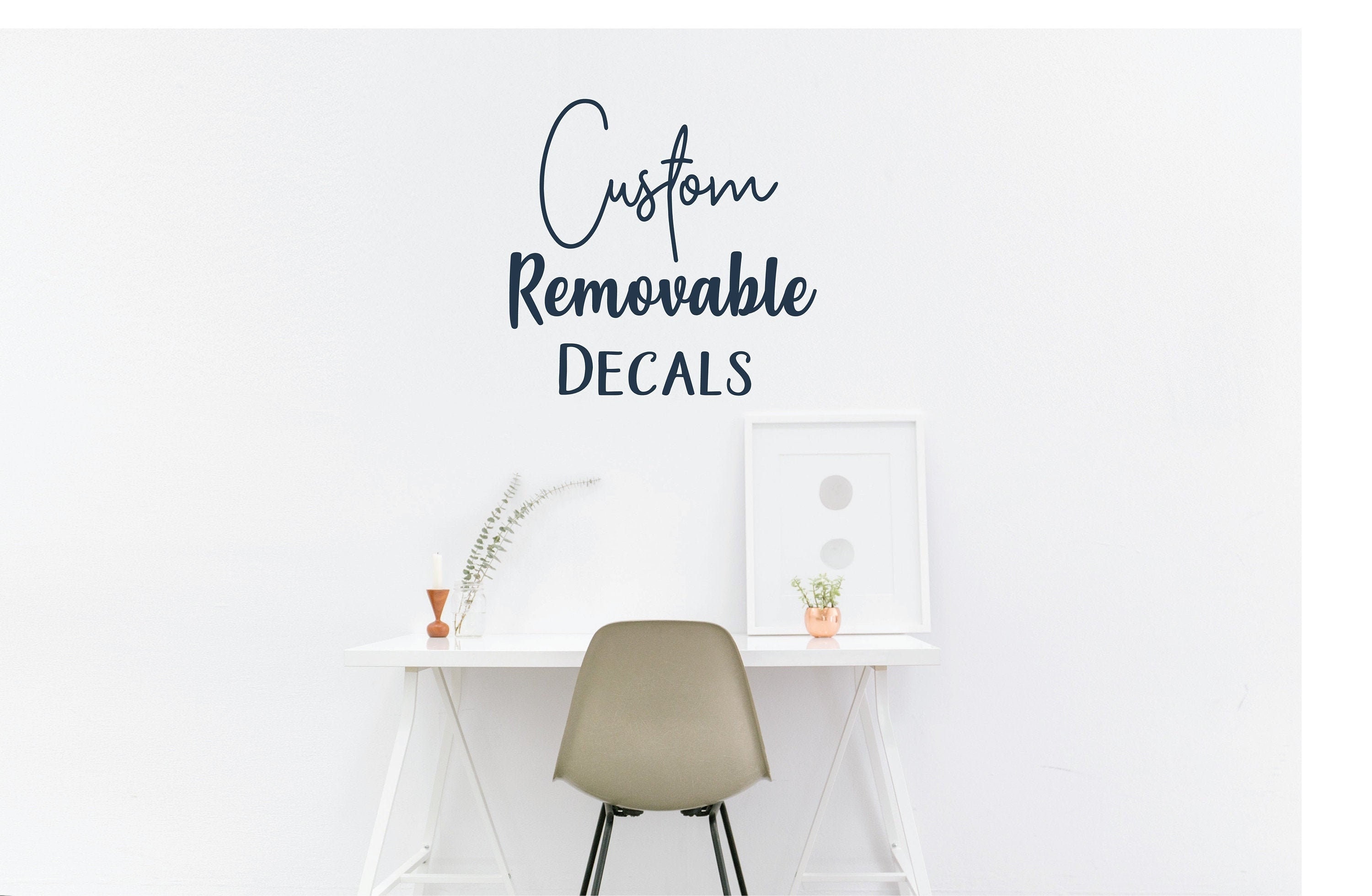 Custom Removable Vinyl Decals Words for Walls Wall Sign Etsy