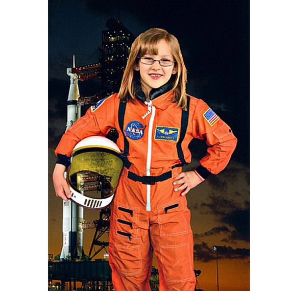 Combinaison Astronaute Jr Orange avec Casque Enfant taille enfant