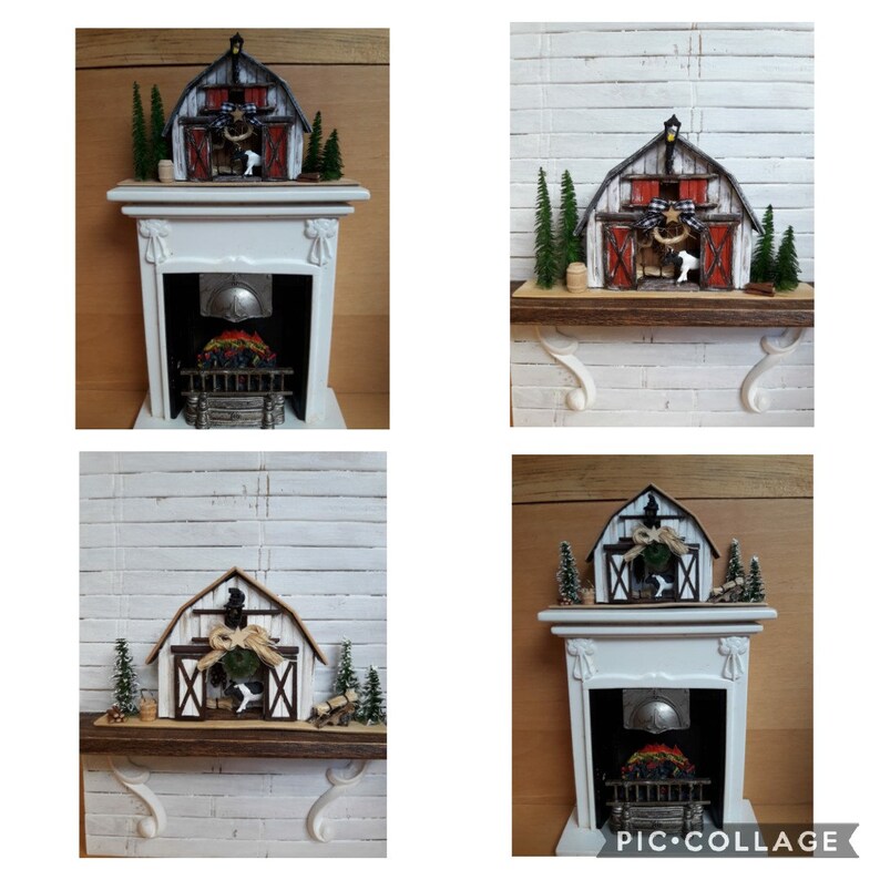 Dollhouse Miniature Christmas Decoration Barn Light up Etsy