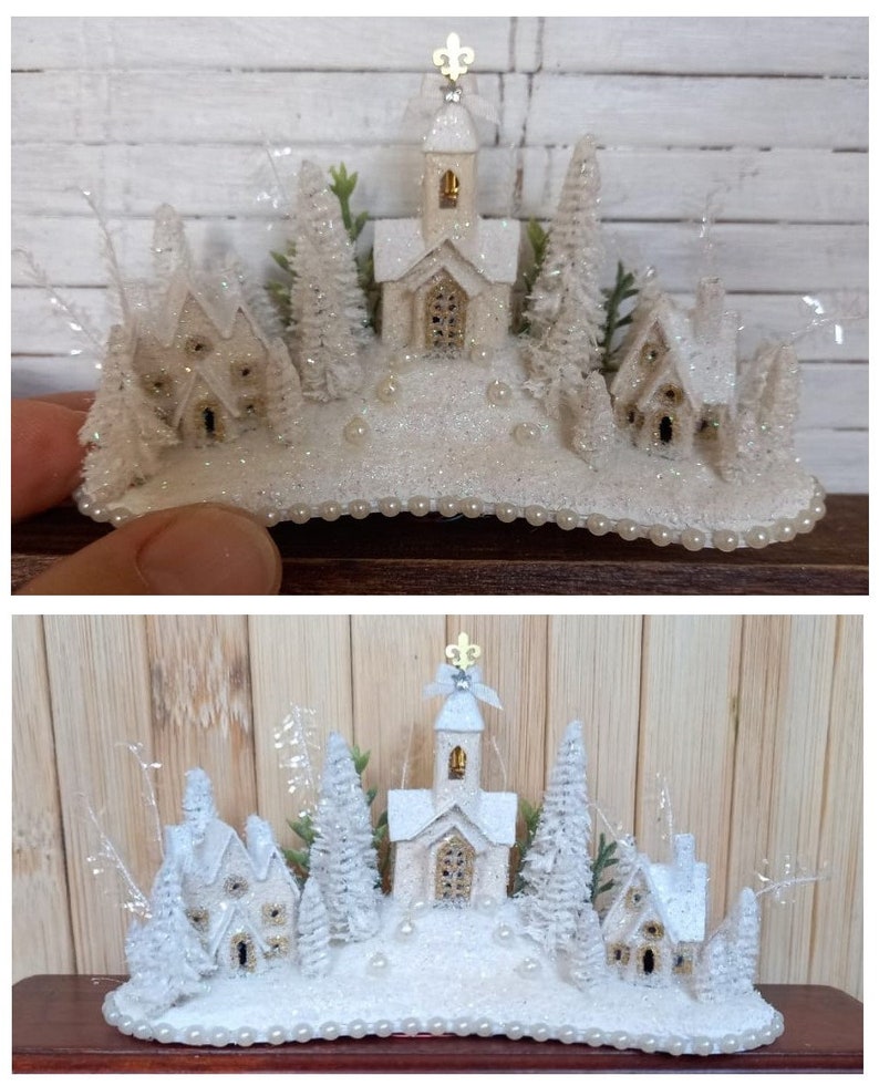 Dollhouse Miniature Christmas Village Light Up Etsy