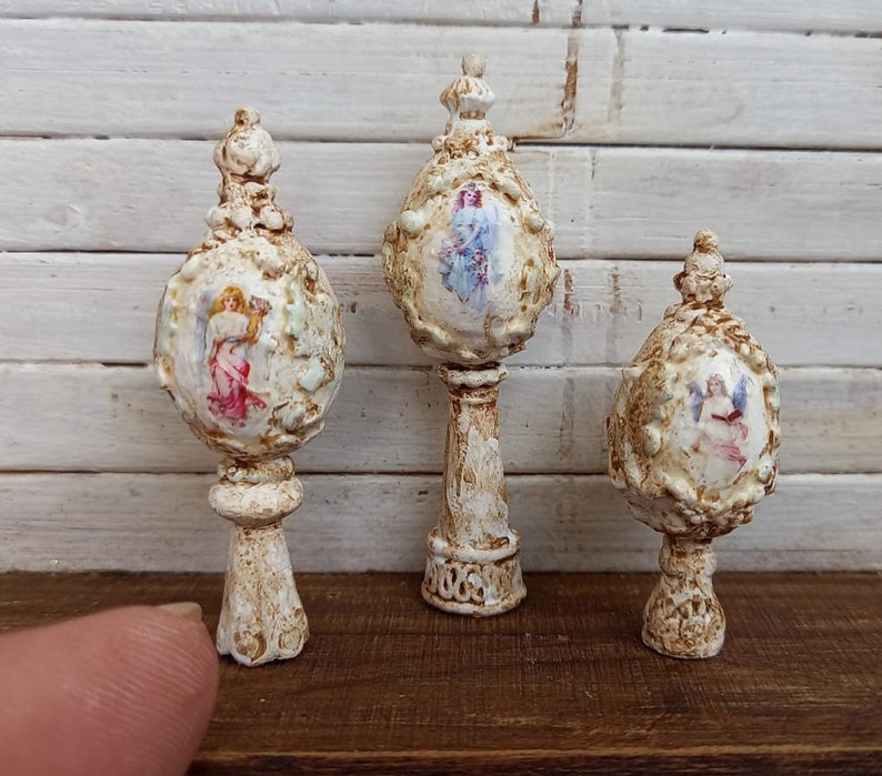 Set of 3 Dollhouse Miniature Easter Eggs Decorations Etsy