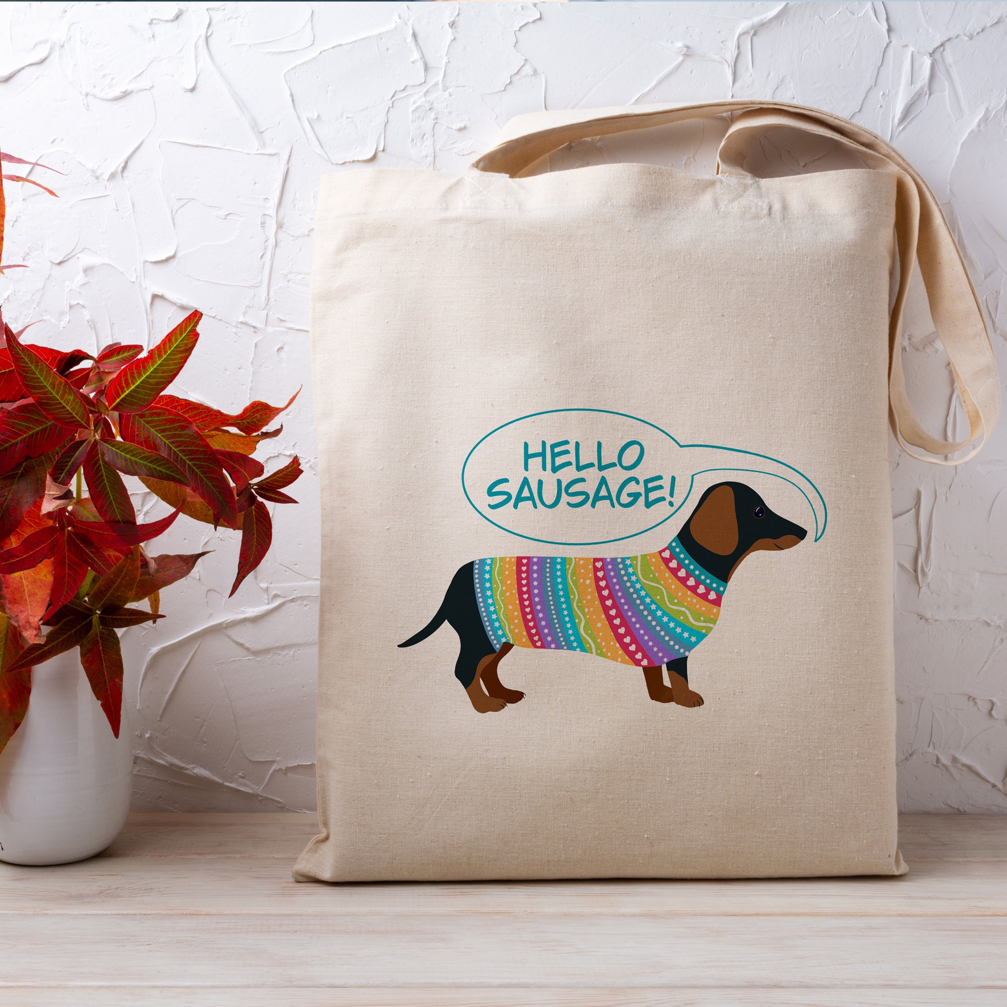 Cute Dachshund Tote Bag Funny Sausage Dog Gifts and Etsy UK
