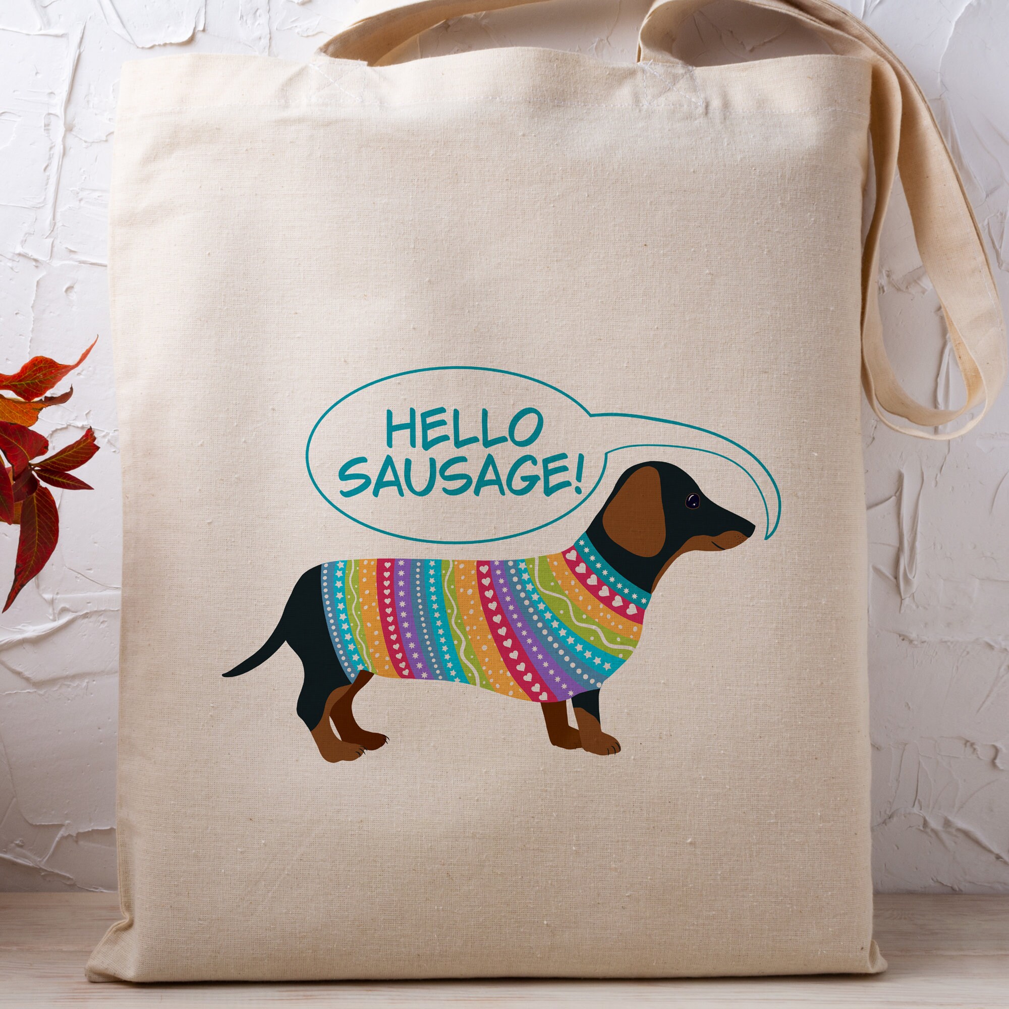 Cute Dachshund Tote Bag Funny Sausage Dog Gifts and Etsy UK