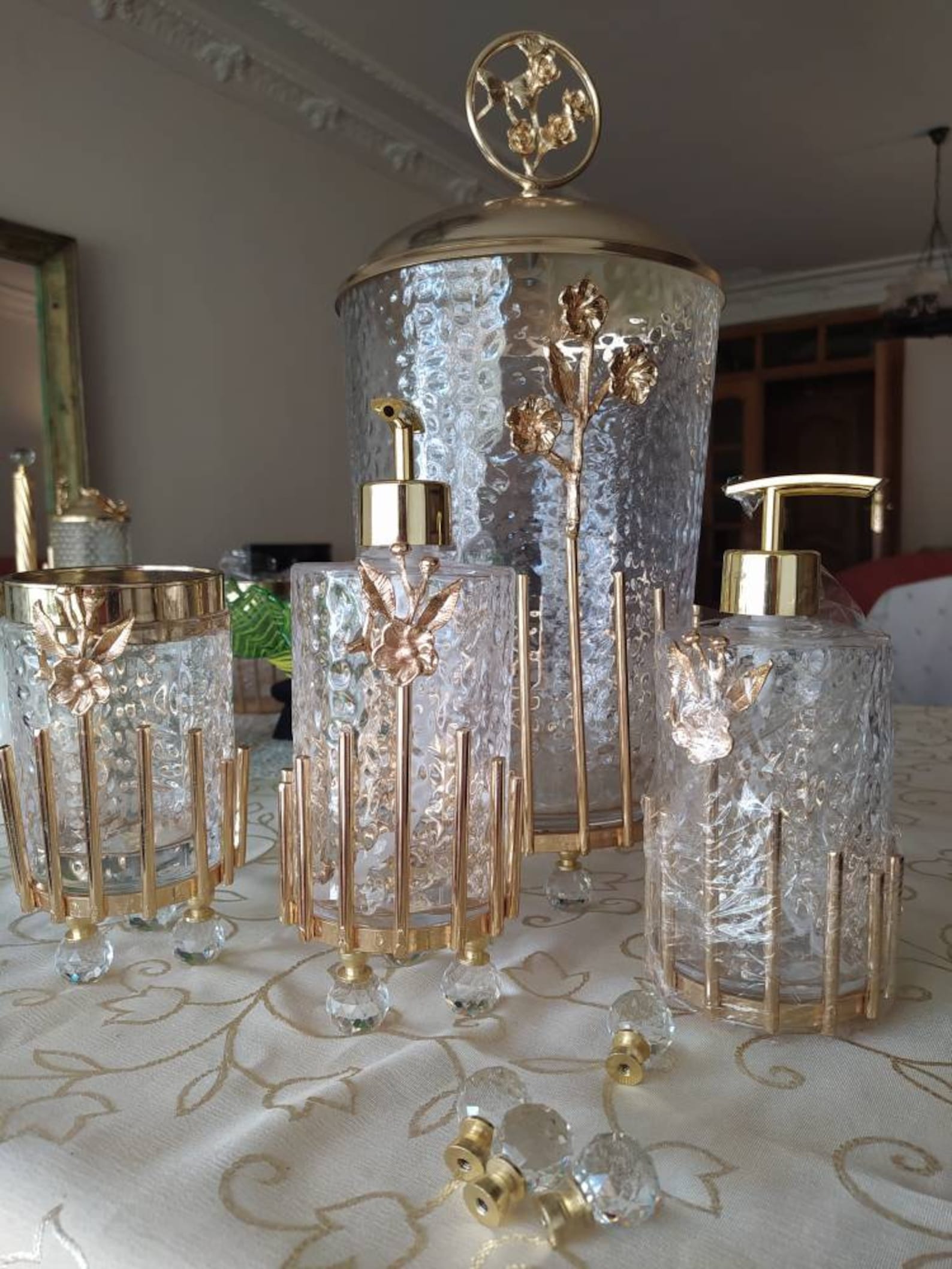 Luxury Bathroom Set Luxury Gold Bathroom Set Golden - Etsy