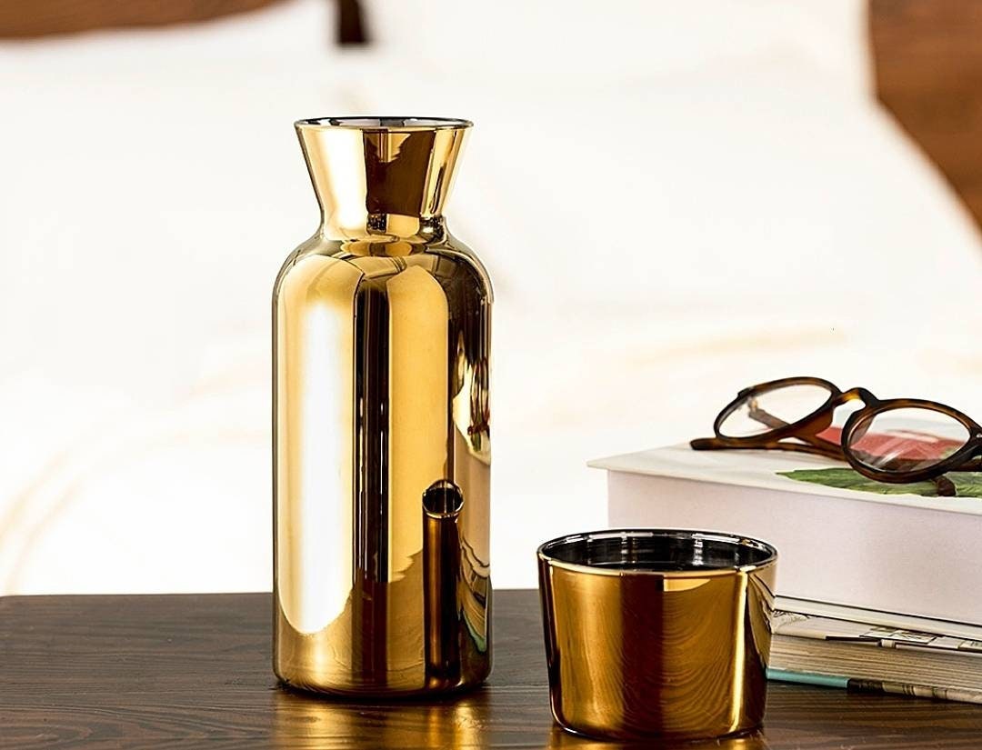 Gold 700 Ml Pitcher Bedside Water Bottle gold Etsy