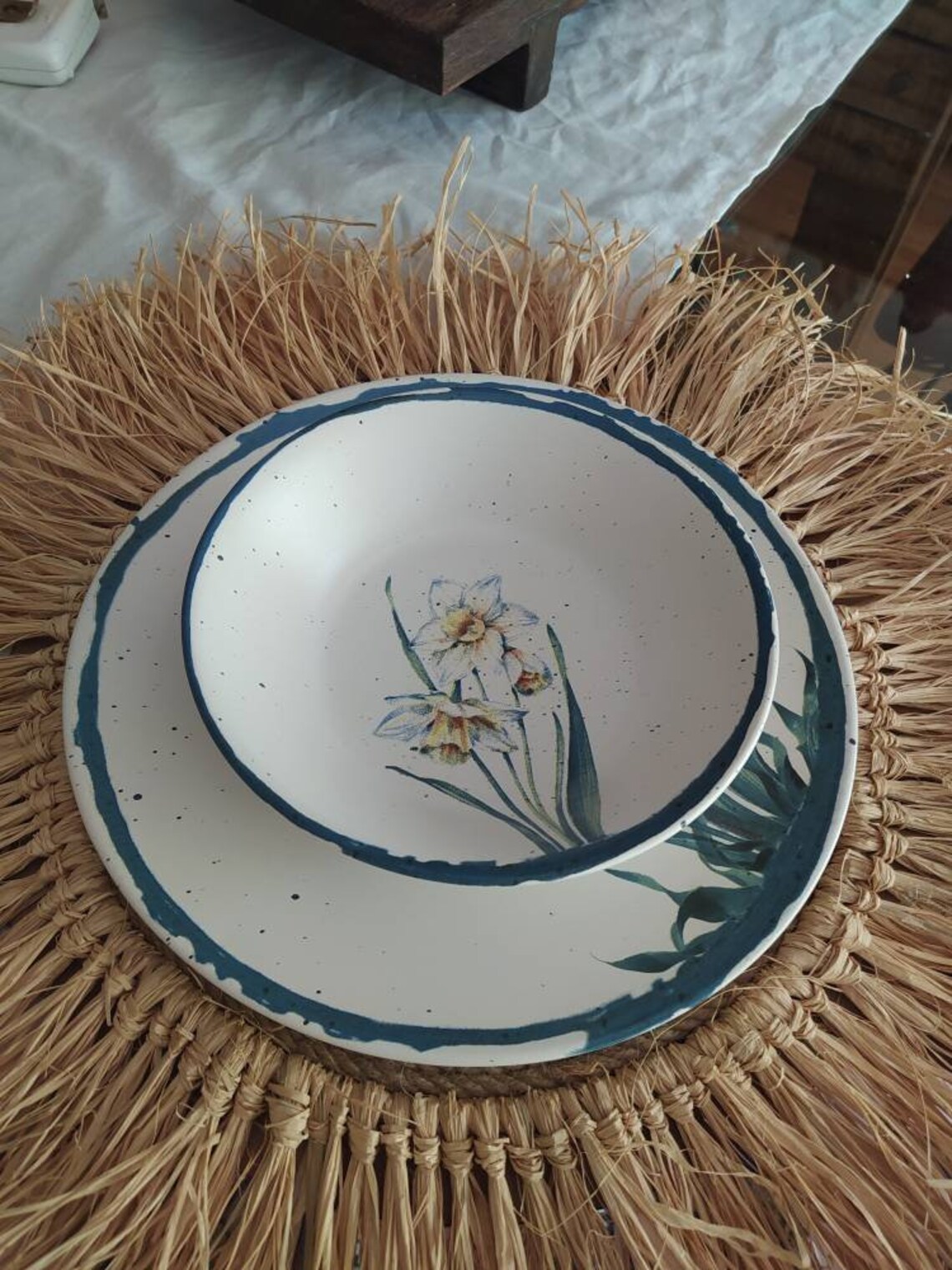 Stunning Stoneware Dinner Set Earthenware Dinner Set Etsy