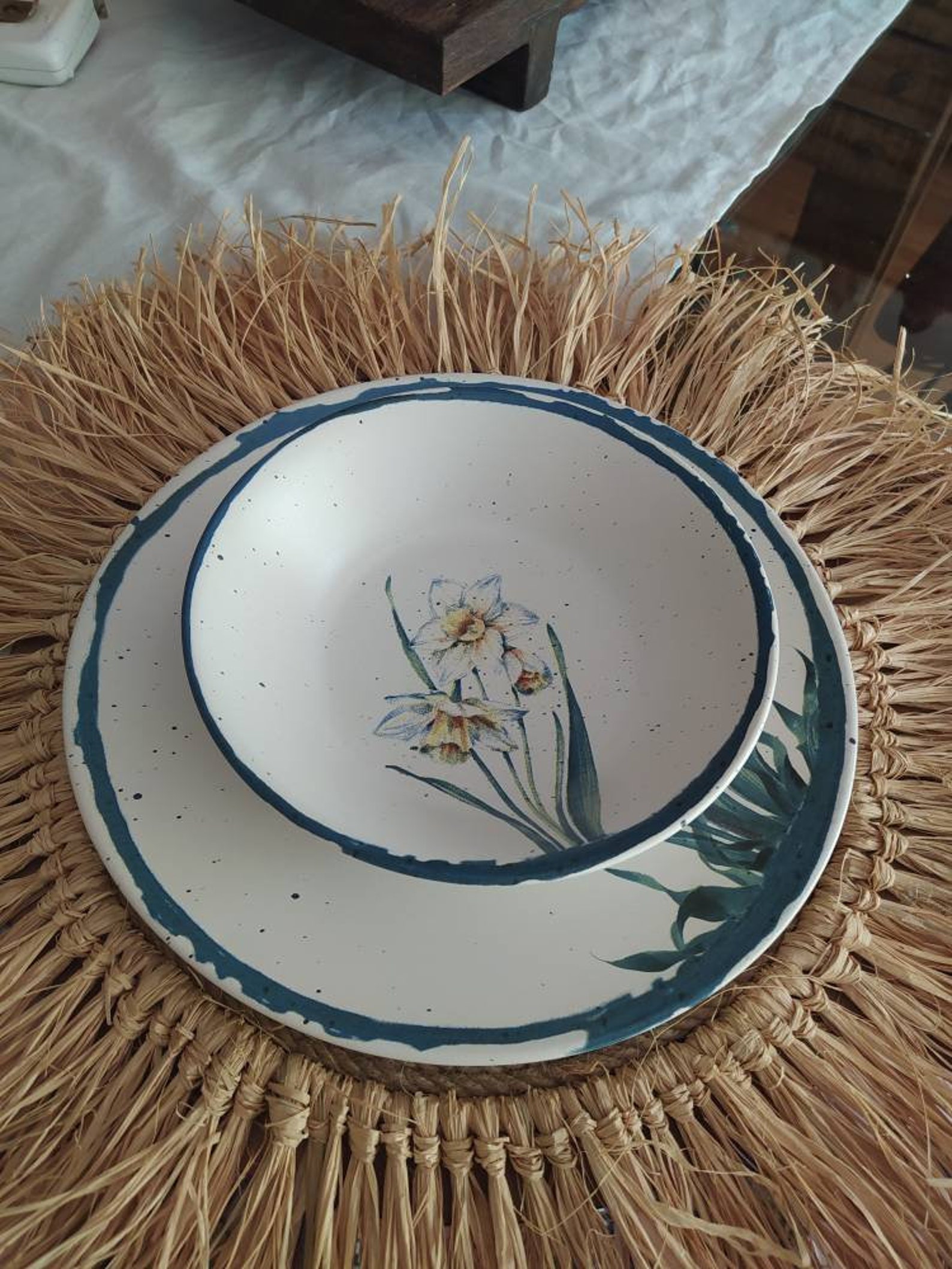 Stunning Stoneware Dinner Set Earthenware Dinner Set Etsy