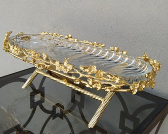 Stunning Brass Serving Plate , Serving Tray , Presantaion Tray, Cake Stand