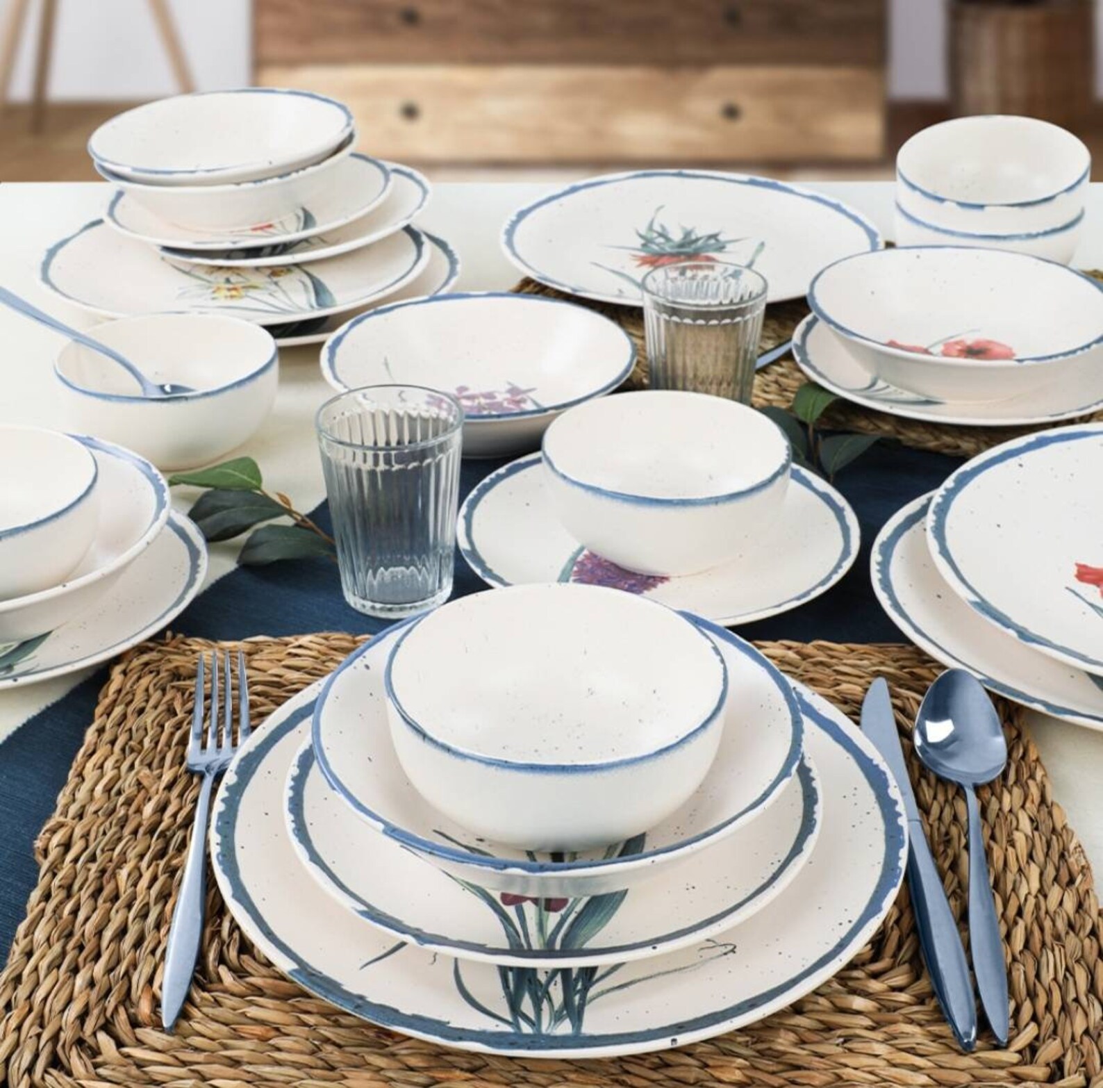 Stunning Stoneware Dinner Set Earthenware Dinner Set Etsy