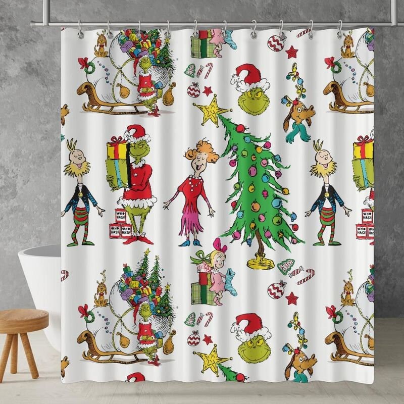 Grinch cheap shower curtain