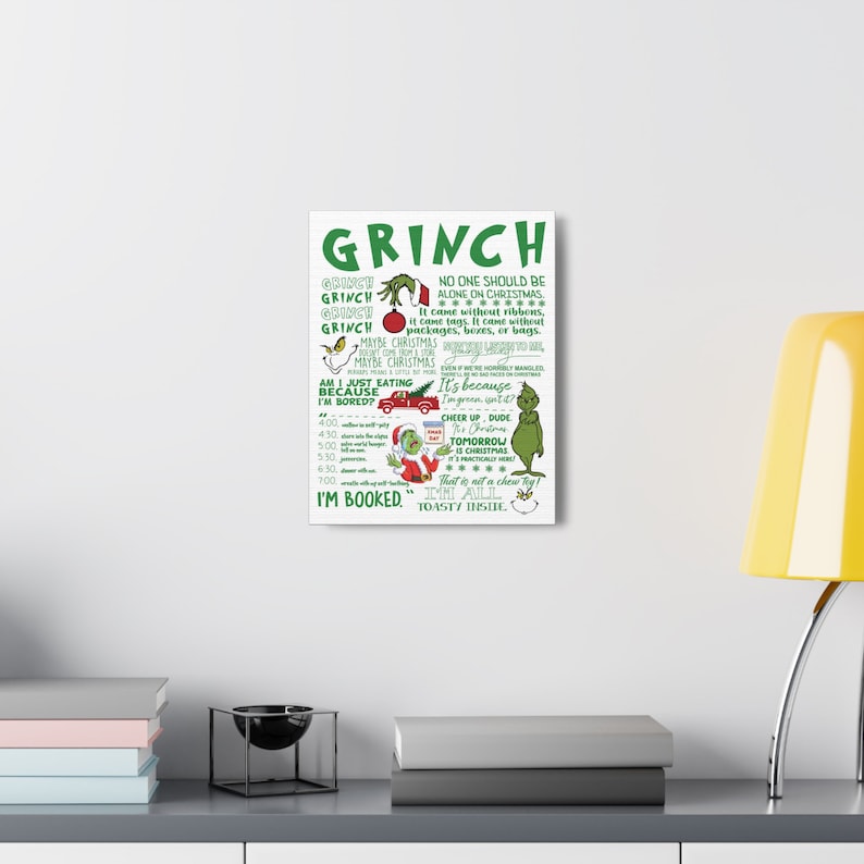 Grinch Quotes Sayings Christmas Canvas Gallery Wraps Etsy