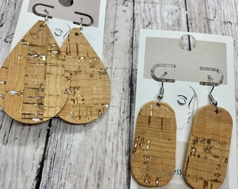 Cork & Flecked Chandelier Earrings