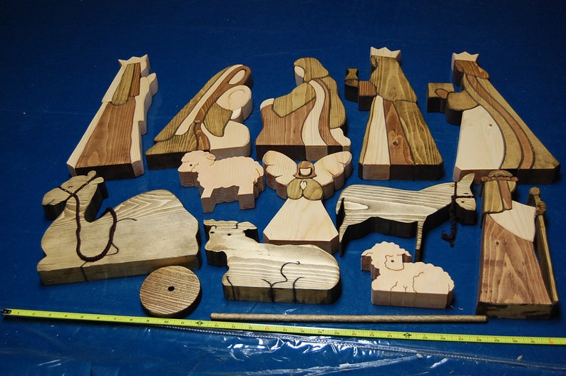 Large 12 Piece Wooden Nativity Set is made to last a lifetime. No price increases for 2023.Low stock. Sell out every season. image 9