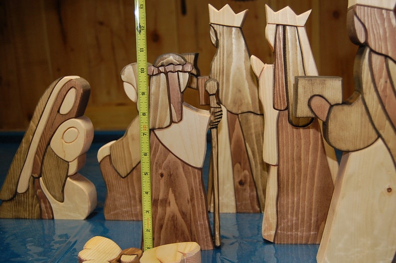Large 12 Piece Wooden Nativity Set is made to last a lifetime. No price increases for 2023.Low stock. Sell out every season. image 5