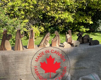 Handmade Solid Wood Nativity Set - 10 Piece Heirloom Wedding Gift