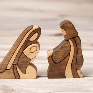 10 Piece Wooden Nativity . Will last a lifetime.  Dark or Light skin tone option. Hand made by me!