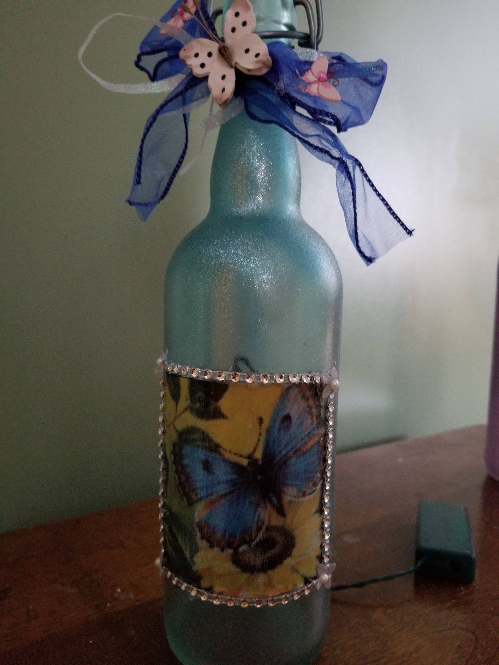 Lighted Decorative Butterfly wine bottle Etsy
