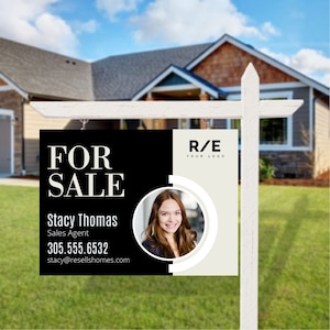 Real Estate Yard Sign | For Sale Sign with FREE Shipping| Physical 24&quot;X18&quot; Alumicore Thick Sign with holes for hanging l Custom Aluminum