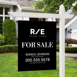 Real Estate Yard Sign | For Sale Sign with FREE Shipping| Physical 18&quot;X24&quot; Alumicore Thick Sign with holes for hanging l Custom Aluminum