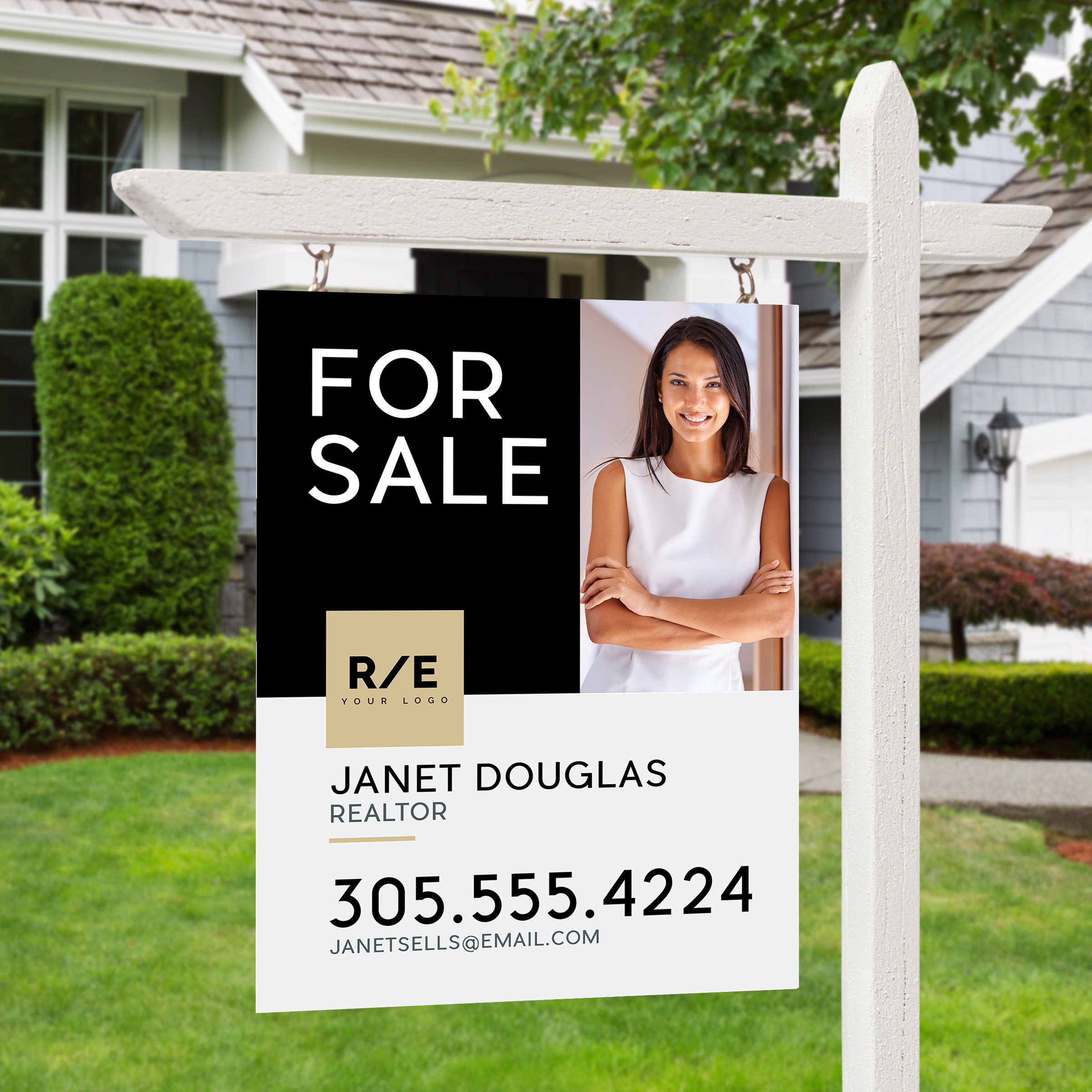 Real Estate Yard Sign #4 |  For Sale Sign | Property Sign | Listing Sign Template | Canva Template | Editable | Yard Sign Realtor