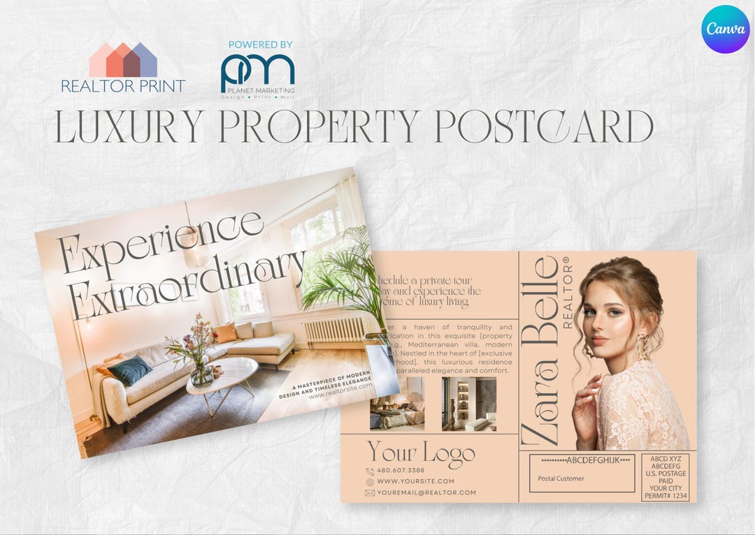 Postcards Exp Luxury Real Estate Postcard Template | Experience Extraordinary Living ...