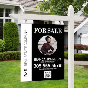 Real Estate Yard Sign | For Sale Sign with FREE Shipping| Physical 18&quot;X24&quot; Alumicore Thick Sign with hanging holes l Custom Aluminum 2-sided