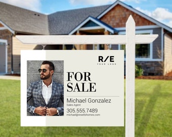 Real Estate Yard Sign | For Sale Sign with FREE Shipping| Physical 24&quot;X18&quot; Alumicore Thick Sign with holes for hanging l Custom Aluminum