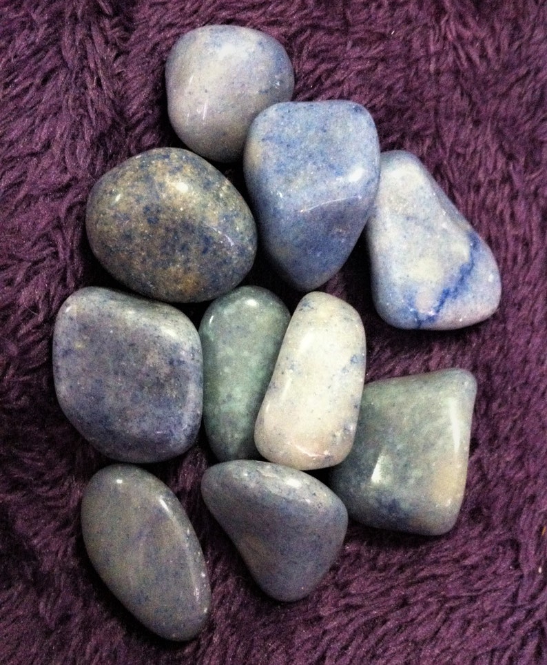 Blue Quartz / Tumbled Blue Quartz / Polished Blue Quartz / Etsy