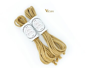 Jute rope 2x 20ft, ∅0.20in /2x 6m dia. 5mm, VEGAN, ready-to-use natural jute rope for bondage, shibari and kinbaku