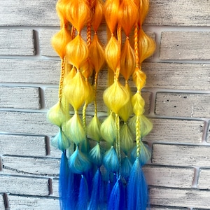 Bubble Braids, pair of Colourful Synthetic Ombre, festival braids,Hair Braided.