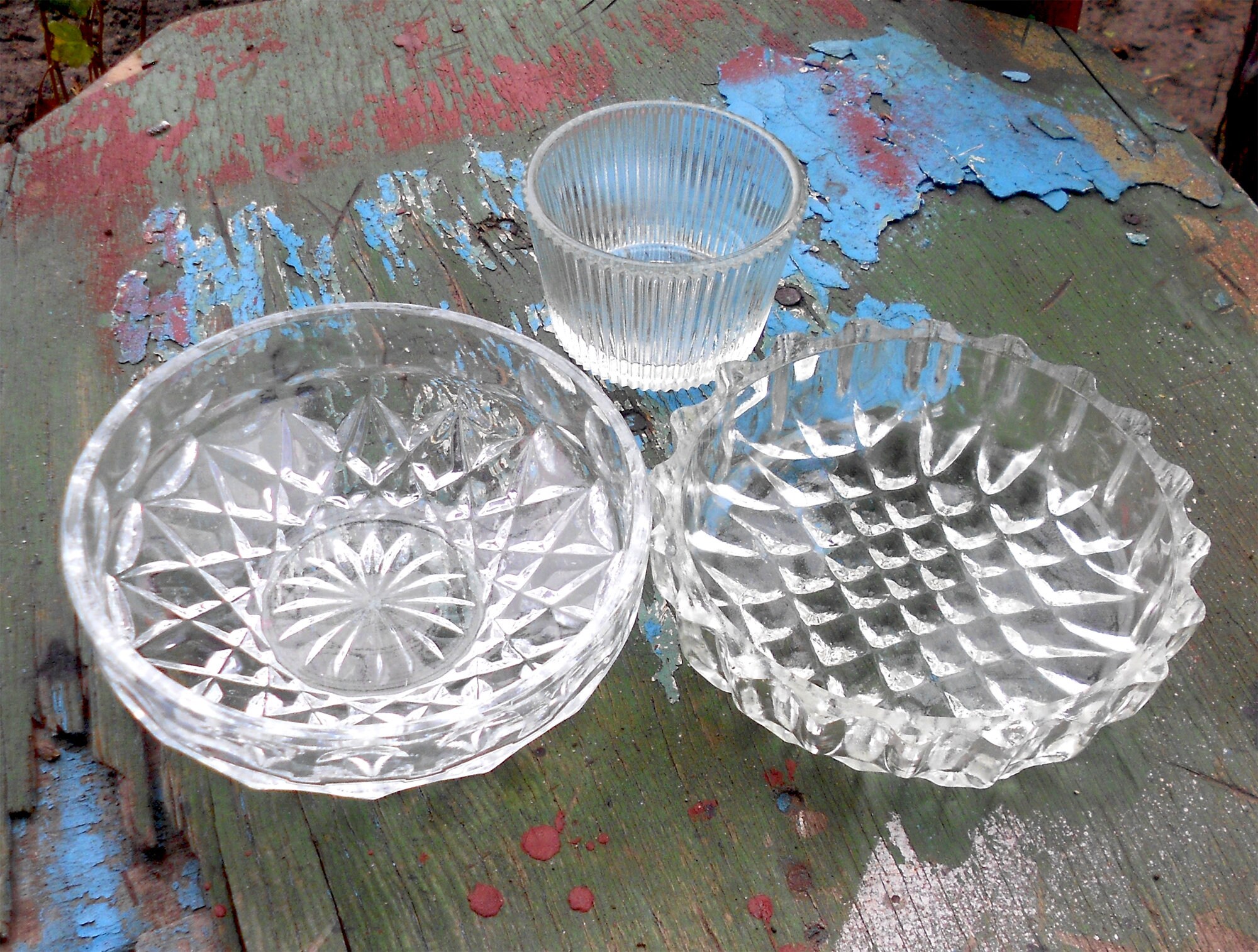 Set Crystal candy bowl salad bowl ussr Vintage Cut Glass Jam Etsy