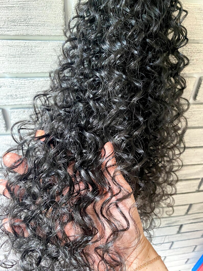 Black Curly Ponytail Extensions,curls, Wavy Hair on Elastic Band