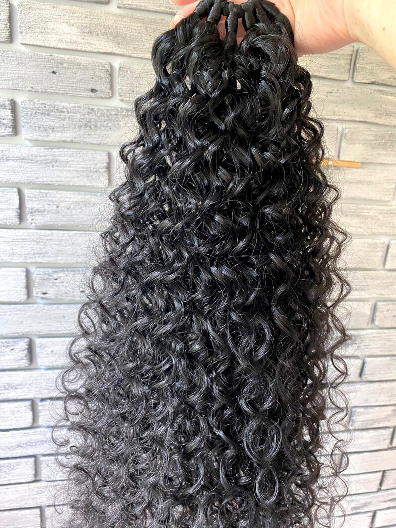 Black Curly Ponytail Extensions,curls, Wavy Hair on Elastic Band