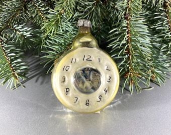 Klok Glas kerstversieringen, beeldje Decoratie voor de kerstboom Vintage