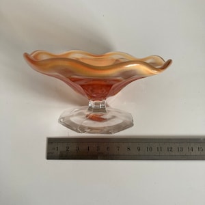 Fenton Marigold / orange Carnival Glass candy bowl, c1930