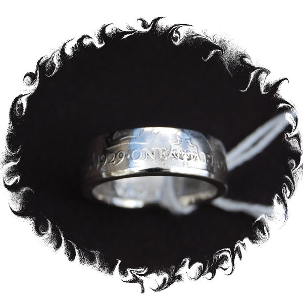 1929 Florin Silver Coin Ring