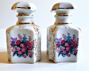 Pair Antique Tea Caddies Hand Painted Porcelain Tea Caddies, circa 1850, Antique French Tea Caddy, Porcelaine de Paris