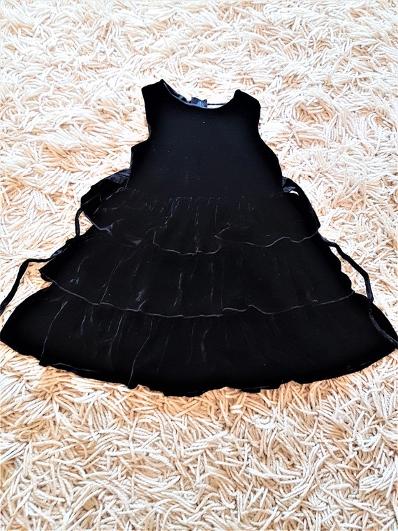 Black Crushed velvet Party Dress (Child) - image 3