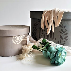 Two French Shabby Chic Hat boxes,