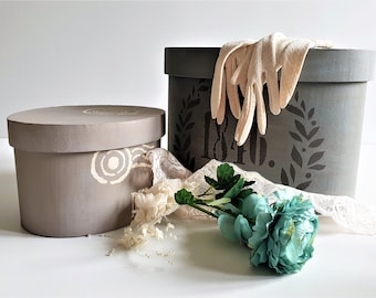 Two French Shabby Chic Hat boxes,