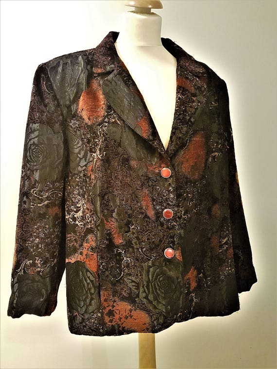 Vintage "Oversized" Jacquard woven Brocade Blazer