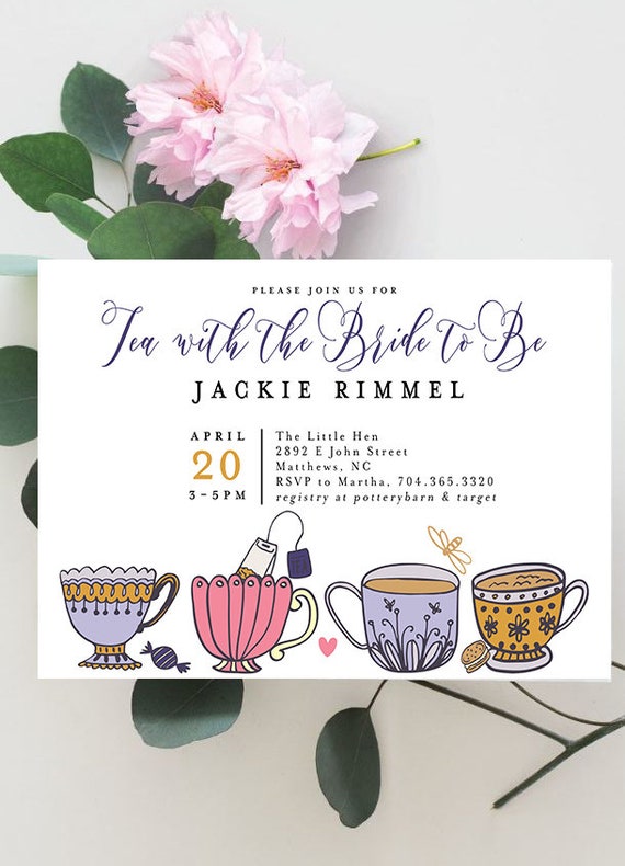 Tea Party Bridal Shower Tea Time Tea With The Bride Bridal Etsy