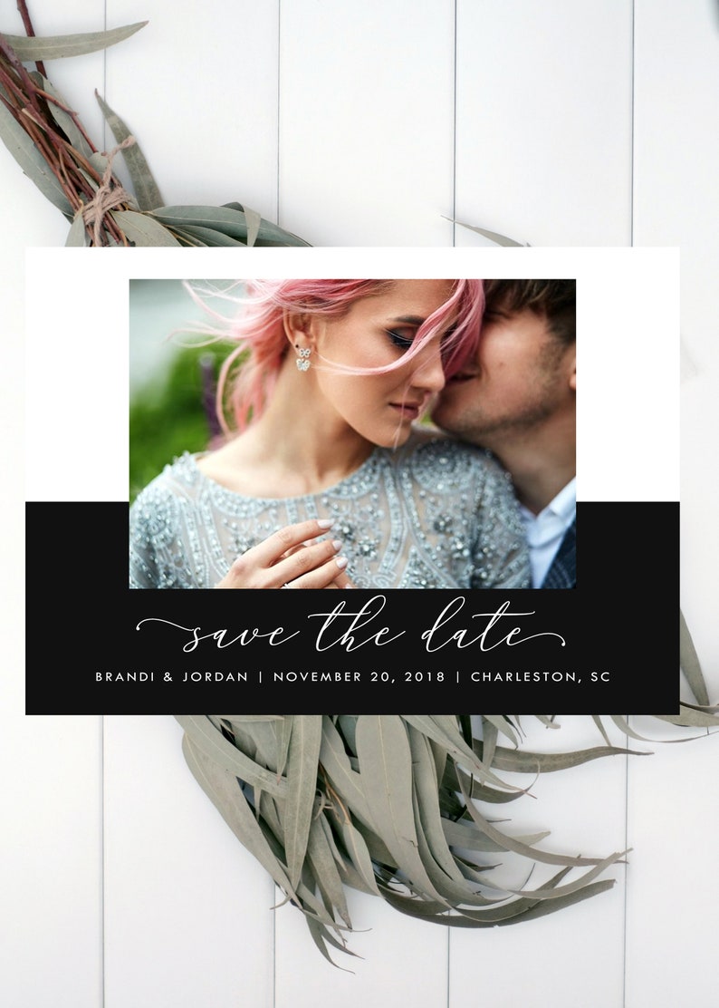 Custom Save the Date Printable Save the Date Wedding Stationery Photo Save the Date Modern Save the Date Colorblock Save the Date
