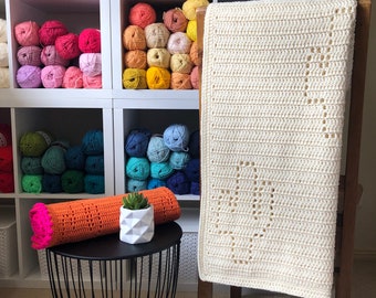 Into the Desert Blanket Crochet Pattern: Filet Cacti (PDF Pattern) US terms