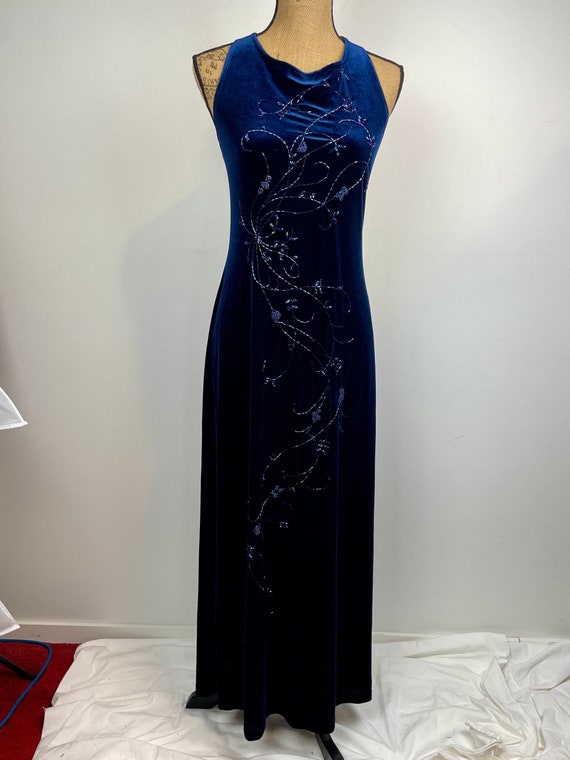 Ronni Nicole Ouida vintage velvet beaded evening … - image 2